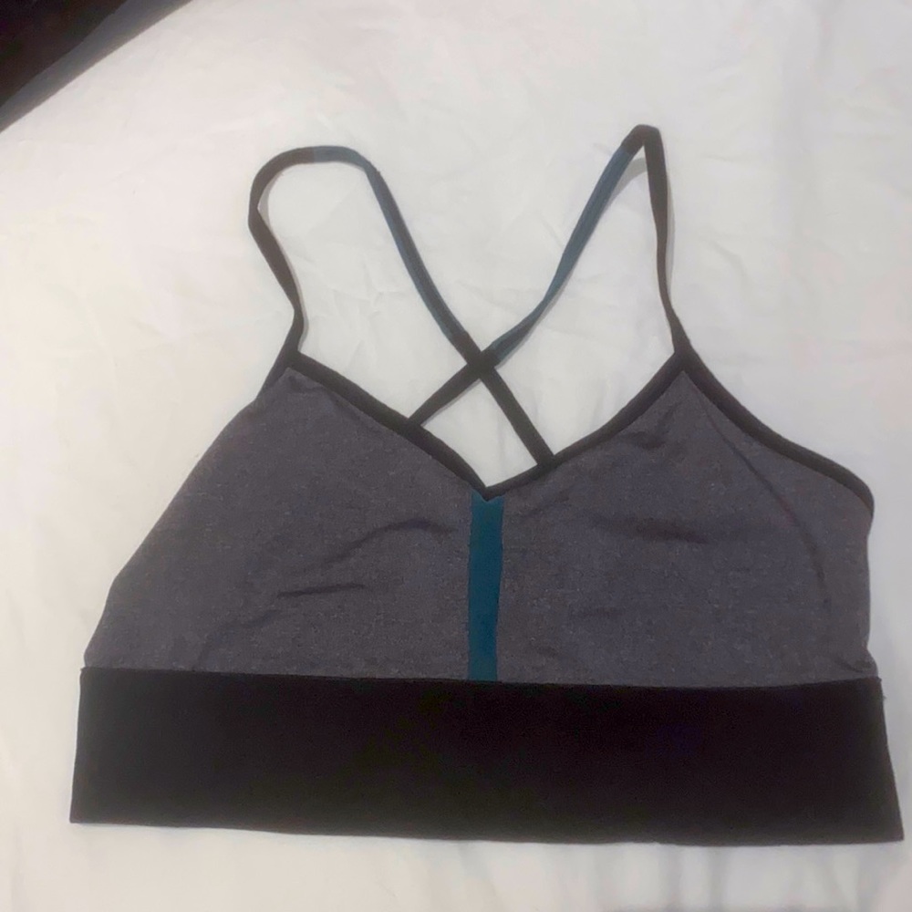 Alo yoga grey/black/hunter green bra
